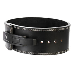 Top-Grain Leather Quick Adjustable Metal Lever Powerlifting Belt with 24" Padded Weightlifting Wrist Straps with X-Grip