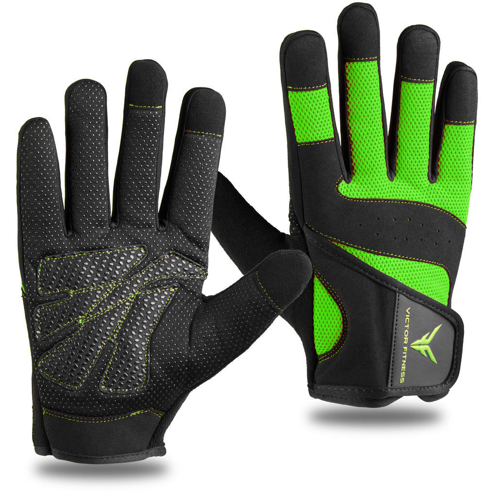 full grip fitness handschuhe Series-4 Full Finger Polyester Men's Weightlifting Gloves with Anti Sl – Victor Fitness