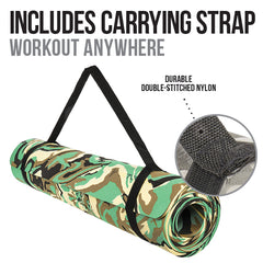 Premium Dry-Grip and Slip-Free Exercise Yoga Mat with Carrying Strap