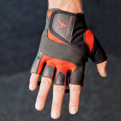 Series-5 Fingerless Leather Men's Weightlifting Gloves with Full Palm Protection