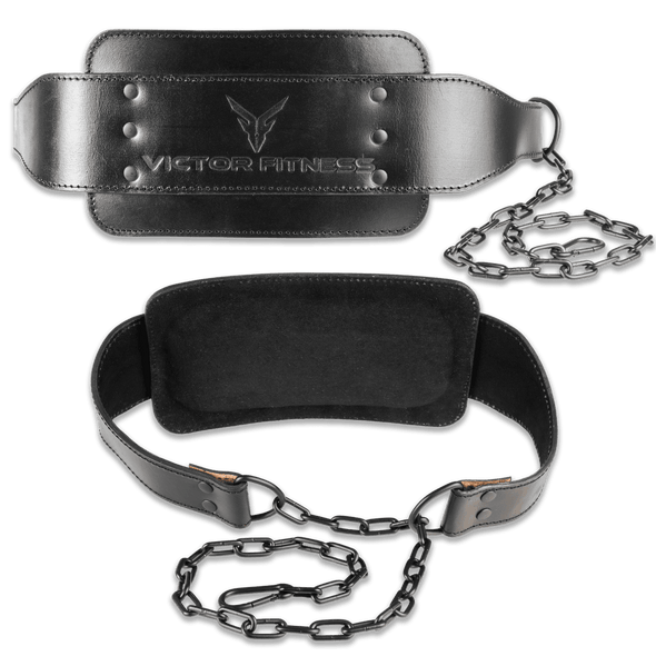 Top-Grain Leather 7mm Thick Dip Belt with Heavy-Duty Steal Chain made with Vegetable Tanned Leather