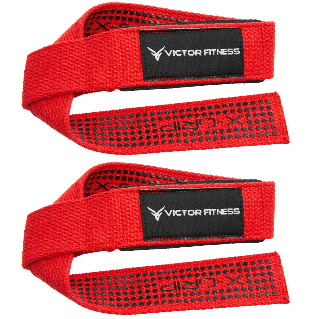 24" Padded Weightlifting Wrist Straps with X-Grip