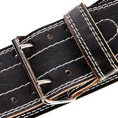 100% Genuine Leather 4" Wide Heavy-Duty Dual Prong Powerlifting Belt
