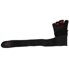 Series-2 Fingerless Leather Men's Weightlifting Gloves with Full Palm Protection and Velcro Wrist Strap
