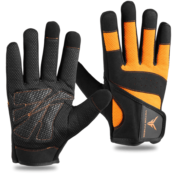 Series-4 Full Finger Polyester Men’s Weightlifting Gloves with Anti Slip Palm Pad and Touchscreen Capability