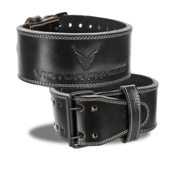 100% Top-Grain Leather 10mm Thick 4" Wide Heavy-Duty Dual Prong Powerlifting Belt made with Vegetable Tanned Leather