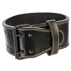 100% Top-Grain Leather 10mm Thick 4" Wide Heavy-Duty Dual Prong Powerlifting Belt made with Vegetable Tanned Leather