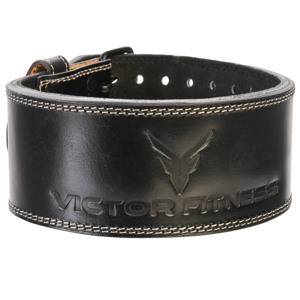 100% Top-Grain Leather 10mm Thick 4" Wide Heavy-Duty Dual Prong Powerlifting Belt made with Vegetable Tanned Leather