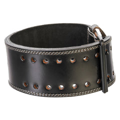 100% Top-Grain Leather 10mm Thick 4" Wide Heavy-Duty Dual Prong Powerlifting Belt made with Vegetable Tanned Leather