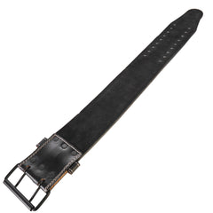 100% Top-Grain Leather 10mm Thick 4" Wide Heavy-Duty Dual Prong Powerlifting Belt made with Vegetable Tanned Leather