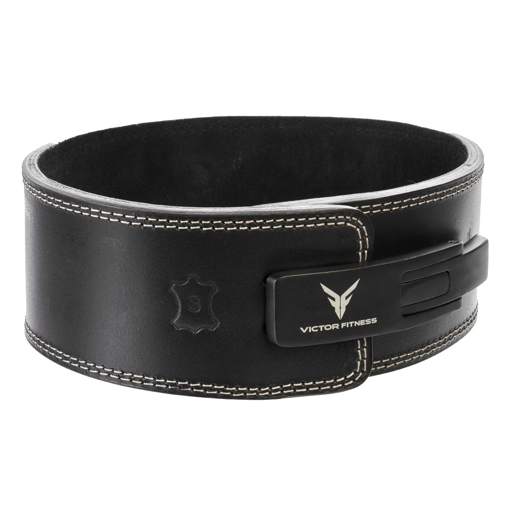 Top-Grain Leather 10mm Thick 4” Wide Quick Adjustable Metal Lever Powerlifting Belt made with Vegetable Tanned Leather