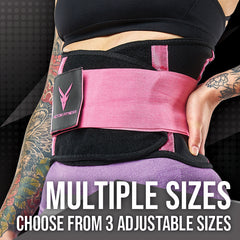 Premium Pink Back Support Belt with Adjustable Velcro Straps