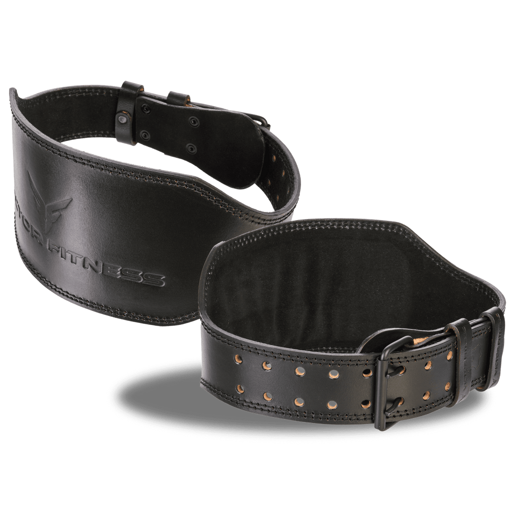 100% Top-Grain Leather 10mm Thick 6” Wide to 2.5” Taper Heavy-Duty Dual Prong Weightlifting Belt made with Vegetable Tanned Leather