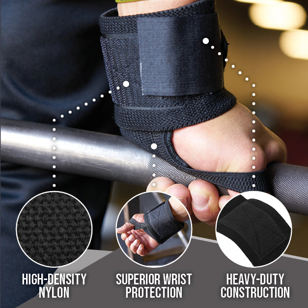 18" Powerlifting Wrist Wraps with Thumb Loops