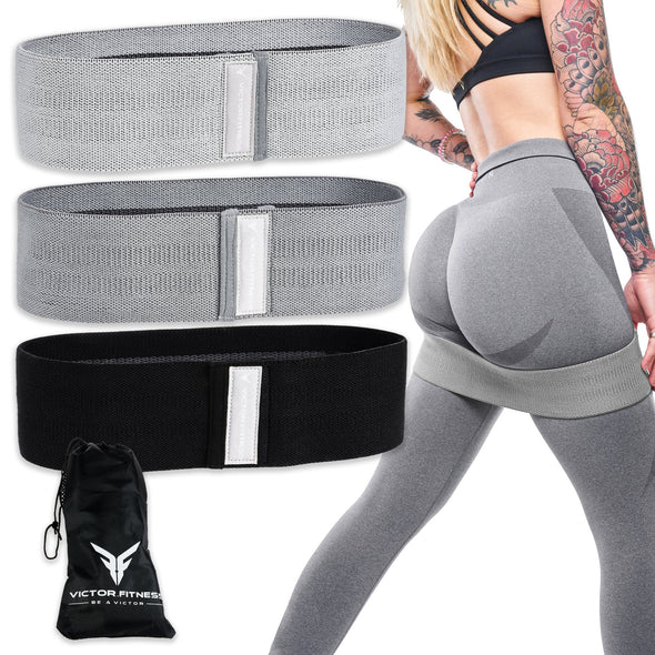 Non-Slip Fabric Booty Bands with 3 Levels of Resistance