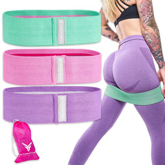 Non-Slip Fabric Booty Bands with 3 Levels of Resistance