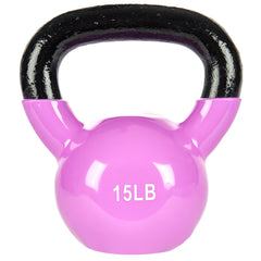 Pink Vinyl Coated Cast Iron Kettlebells 5 LBS - 20 LBS