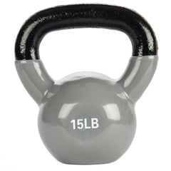 Gray Vinyl Coated Cast Iron Kettlebells 5 LBS - 50 LBS