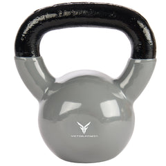 Gray Vinyl Coated Cast Iron Kettlebells 5 LBS - 50 LBS