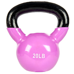 Pink Vinyl Coated Cast Iron Kettlebells 5 LBS - 20 LBS