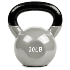 Gray Vinyl Coated Cast Iron Kettlebells 5 LBS - 50 LBS