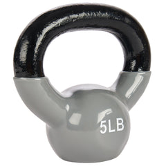 Gray Vinyl Coated Cast Iron Kettlebells 5 LBS - 50 LBS