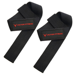24" Weightlifting Wrist Straps with Black 2” Olympic Barbell Clamps