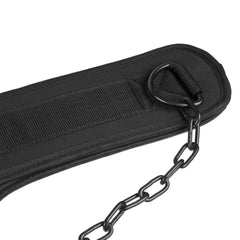 Neoprene Double Layer Universal Dip Belt with Heavy-Duty Steal Chain and 18" Powerlifting Wrist Wraps