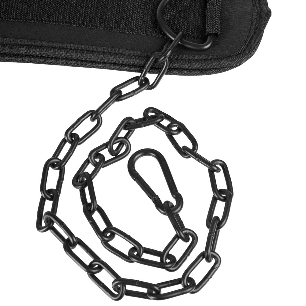 Neoprene Universal Dip Belt with Heavy-Duty Steal Chain with 18" Powerlifting Wrist Wraps with Thumb Loops