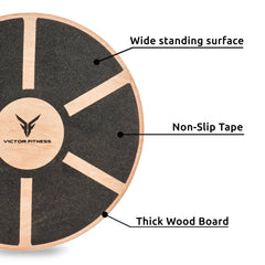 Wooden Non-Slip Wobble Balance Board Core Trainer