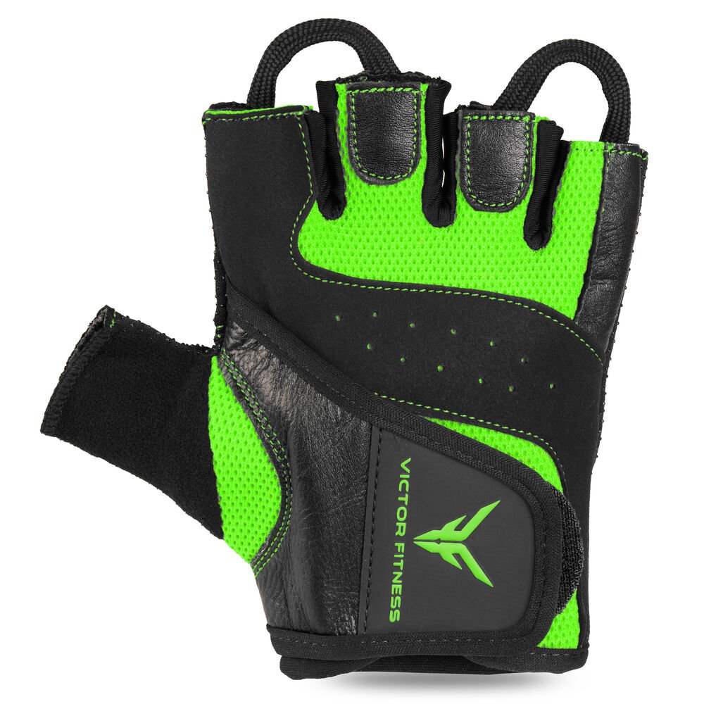 Series-5 Fingerless Leather Men's Weightlifting Gloves with Full Palm Protection