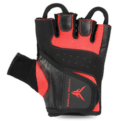 Series-5 Fingerless Leather Men's Weightlifting Gloves with Full Palm Protection