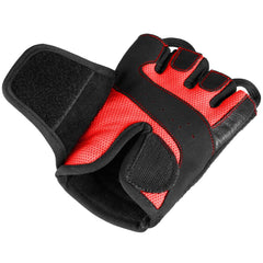 Series-5 Fingerless Leather Men's Weightlifting Gloves with Full Palm Protection