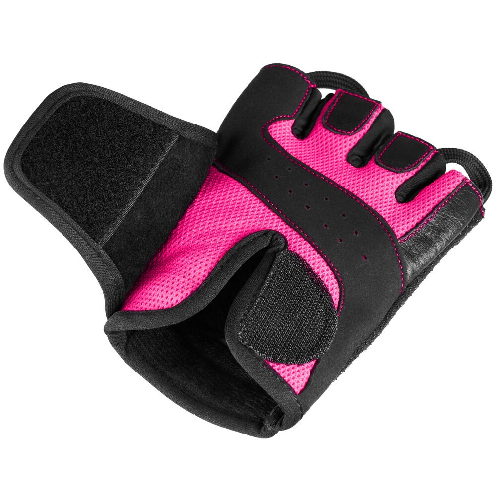 Series-6 Fingerless Leather Women's Weightlifting Gloves with Full Palm Protection