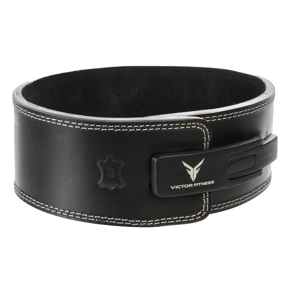 metal powerlifting gear Leather Metal Lever Powerlifting Belt with Weightlifting Wrist Straps – Victor Fitness