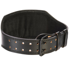 Top-Grain Leather Tapered Heavy-Duty Dual Prong Weightlifting Belt with 24" Padded Weightlifting Wrist Straps with X-Grip