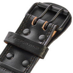 100% Top-Grain Leather Tapered Heavy-Duty Weightlifting Belt with 24" Weightlifting Wrist Straps