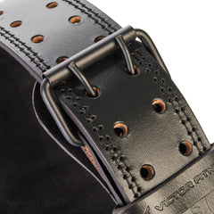 100% Top-Grain Leather Tapered Heavy-Duty Weightlifting Belt with 24" Weightlifting Wrist Straps