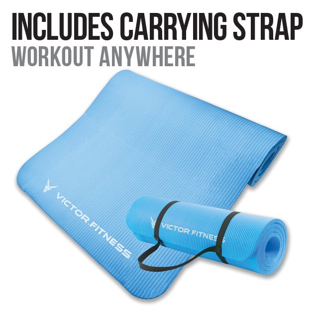 Thick Anti-Slip Exercise Yoga Mat with Non-Slip Fabric Booty Bands