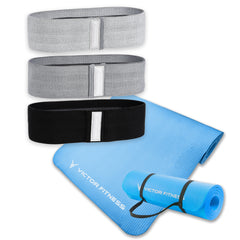 Thick Anti-Slip Exercise Yoga Mat with Non-Slip Fabric Booty Bands