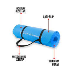 Thick Anti-Slip Exercise Yoga Mat with Non-Slip Fabric Booty Bands