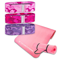 Thick Anti-Slip Exercise Yoga Mat with Non-Slip Fabric Booty Bands