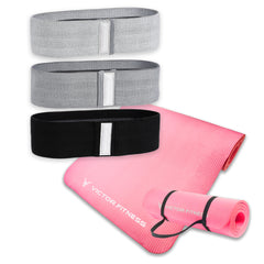 Thick Anti-Slip Exercise Yoga Mat with Non-Slip Fabric Booty Bands