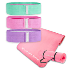 Thick Anti-Slip Exercise Yoga Mat with Non-Slip Fabric Booty Bands